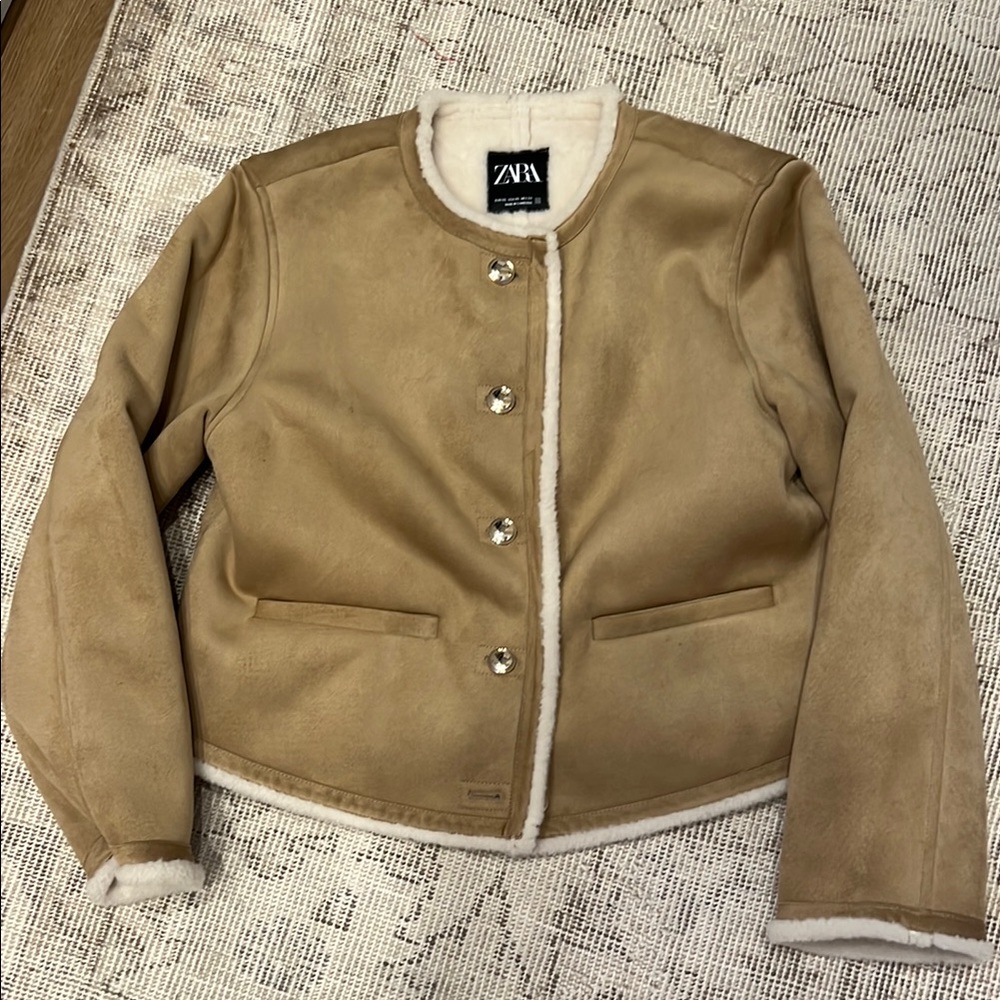 Zara Faux Shearling Coat, size XS